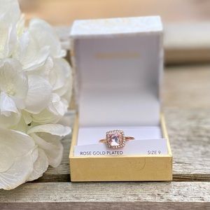 NWT CHARTER CLUB ROSE GOLD PLATED BLUSH CUBIC ZIRCONIA RING - 9